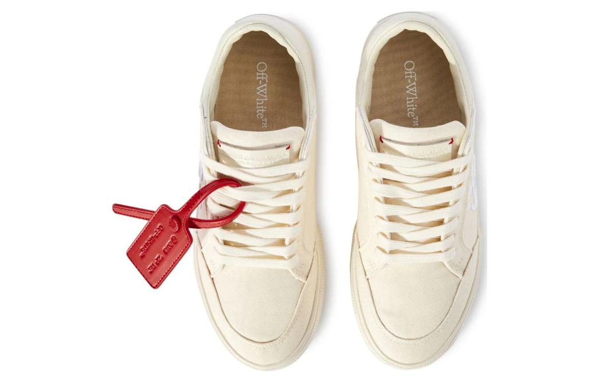 Shop (W) Off-White 新款低帮帆布硫化鞋 '米色' OWIA288S24FAB0010301