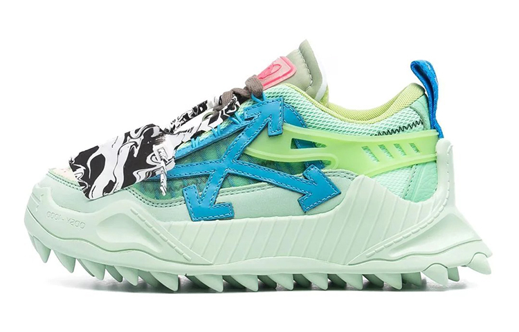 (W) Off-White Odsy-1000 Low-Top Sneakers 'Green Blue'