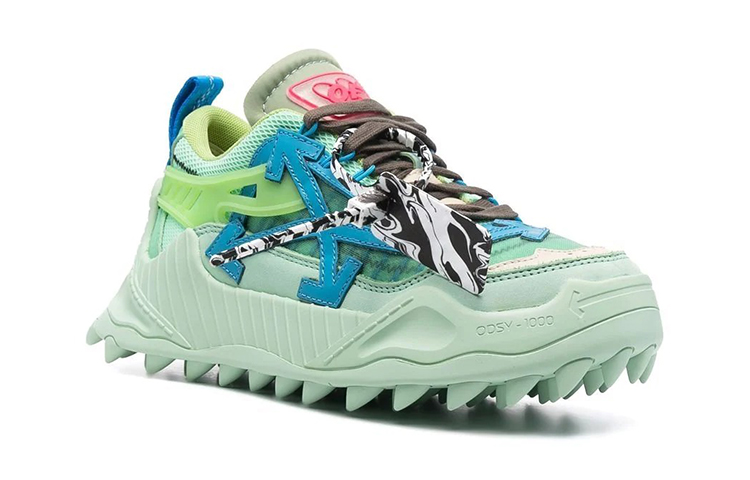 (W) Off-White Odsy-1000 Low-Top Sneakers 'Green Blue' 圖 3