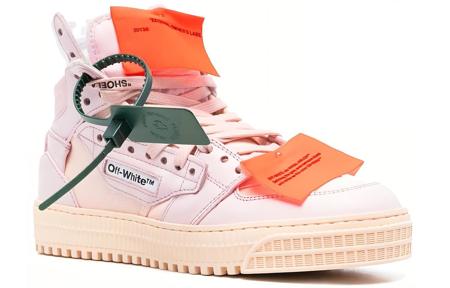 Order (W) Off-White Off-Court 3.0 High-Top Sneakers 'Pink Beige' Wanita Lelaki Kasual OWIA112F22LEA0013030