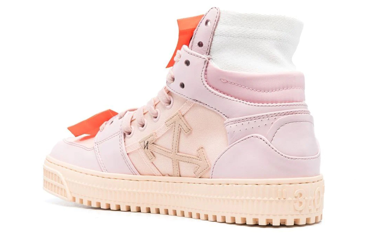 Shop (W) Off-White Off-Court 3.0 High-Top Sneakers 'Pink Beige' Wanita Lelaki Kasual OWIA112F22LEA0013030