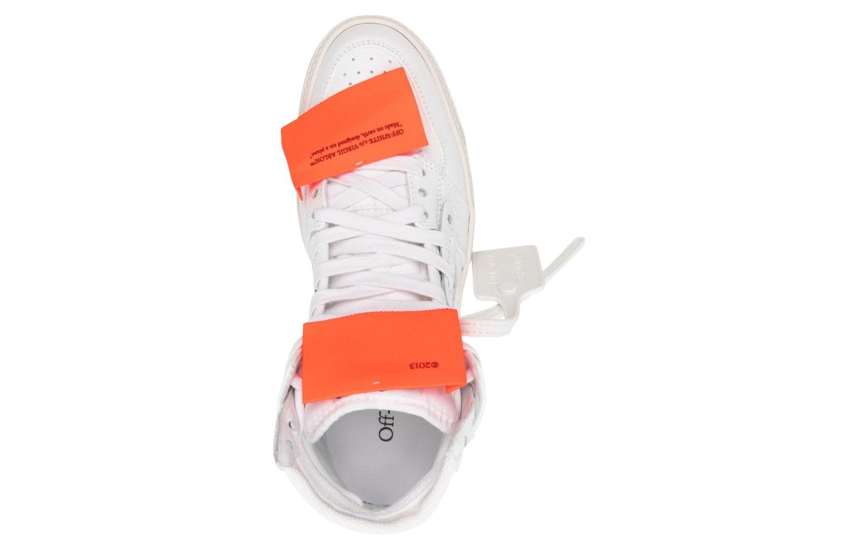 Shop (Women) Off-White Off Court 3.0 Leather Canvas White White Orange OWIA112C99LEA0040120