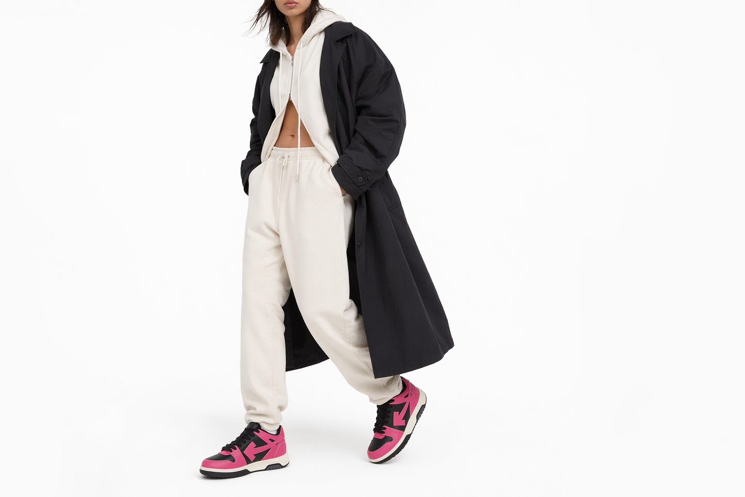 Order OFF-WHITE Out Of Office 系帶圓頭低幫 時尚板鞋 女款 黑紫色