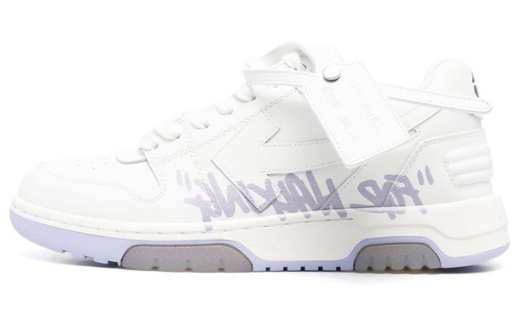 Buy OFF-WHITE 皮革 繫帶 時尚板鞋 女款 白色