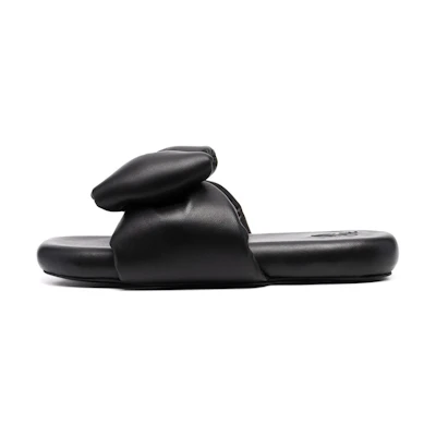 (W) Off-White Padded Bow Sandal 'Black'