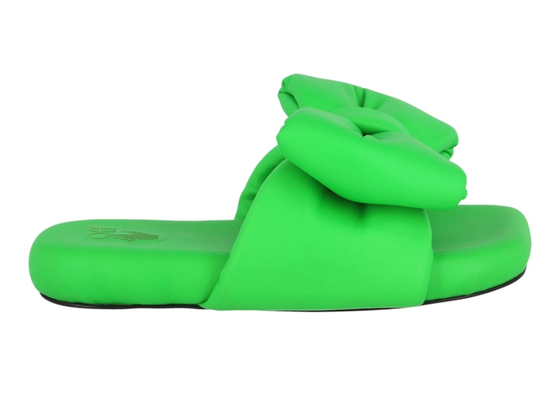 Buy (W) 오프화이트 그린 패딩 보우 샌들 OWIC005S22LEA0015500