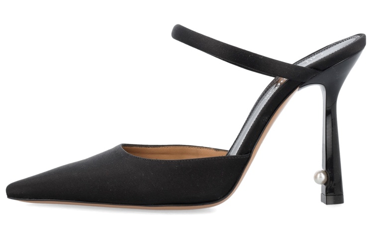 (Women) Off-White Pearl Satin High Pointed Mule Black OWIJ026S23FAB0011001