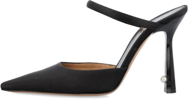 (Women) Off-White Pearl Satin High Pointed Mule Black OWIJ026S23FAB0011001 (Women) Off-White Pearl Satin High Pointed Mule Black OWIJ026S23FAB0011001