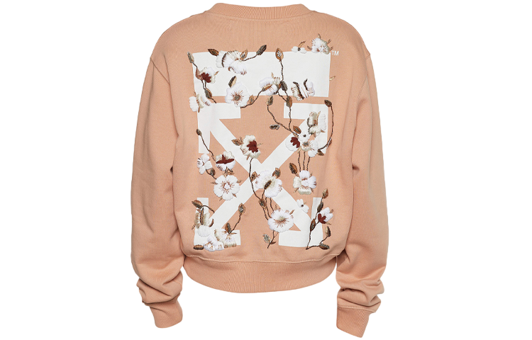 Lookbook (W) オフホワイト ピンクロゴ グラフィック クルーネック スウェット レディース レギュラーフィット OWBA026R19003054-0301