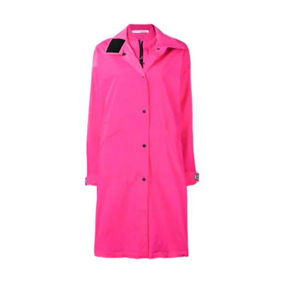 (Women) OFF-WHITE Pink Long Single-Breasted Loose Fit Trench Coat Women OWEA164R19A390622810