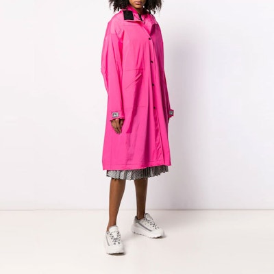 (W) OFF-WHITE Pink Trench Coat Wanita Longgar Bergaya Single-Breasted OWEA164R19A390622810 Shop (W) OFF-WHITE Pink Trench Coat Wanita Longgar Bergaya Single-Breasted OWEA164R19A390622810