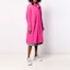 Shop (W) OFF-WHITE Pink Trench Coat Wanita Longgar Bergaya Single-Breasted OWEA164R19A390622810