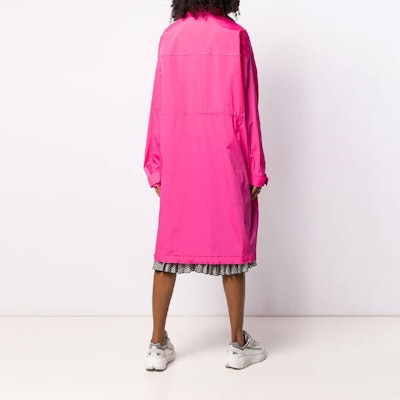 (W) OFF-WHITE Pink Trench Coat Wanita Longgar Bergaya Single-Breasted OWEA164R19A390622810 Purchase (W) OFF-WHITE Pink Trench Coat Wanita Longgar Bergaya Single-Breasted OWEA164R19A390622810