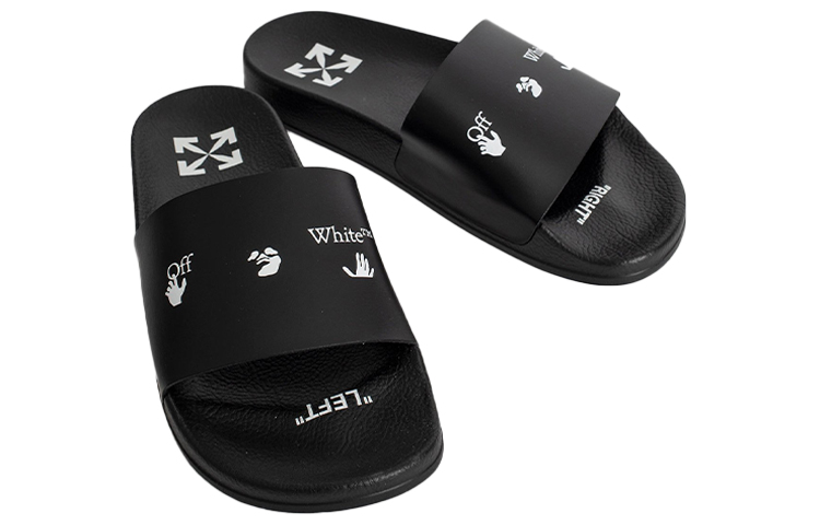 (W) Off-White Pool Sliders 'Black' 圖 4