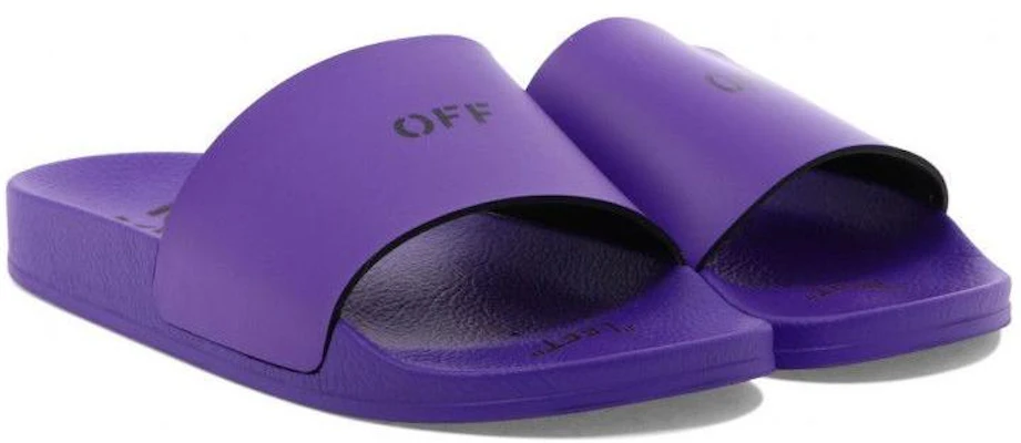 OFF-WHITE PVC 平底一字時尚涼拖 女款 深紫色 Lookbook OFF-WHITE PVC 平底一字時尚涼拖 女款 深紫色