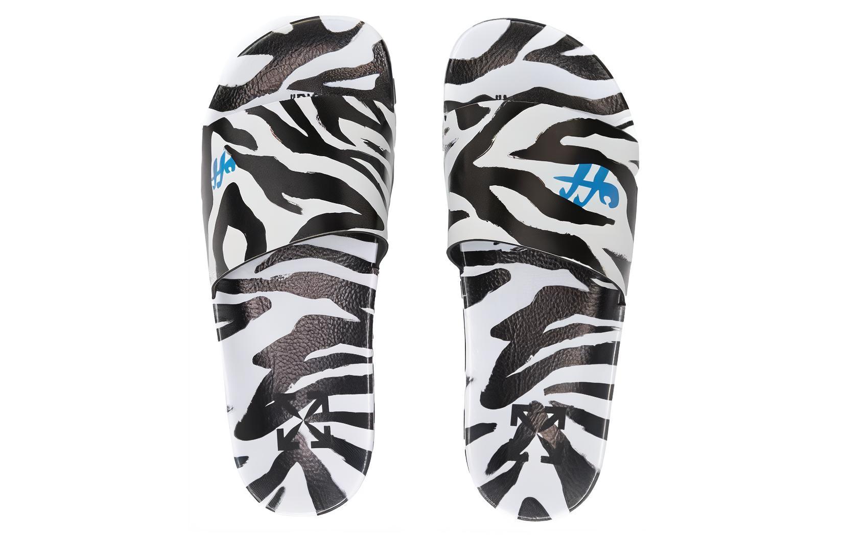 (W) Off-White Pool Sliders 'Zebra' 圖 3