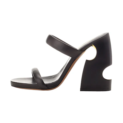 (W) Off-White Pop Meteor Block Thong Mule 'Black'