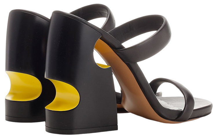 Shop (W) Off-White Pop Meteor Block Thong Mule ''Nero'' OWIJ028S23LEA001-1018