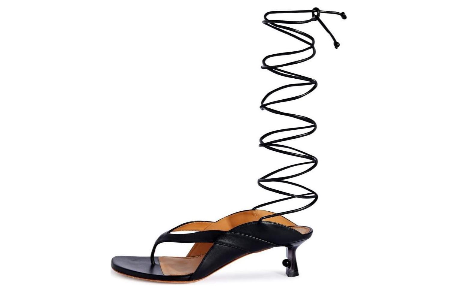 (Women) Off-White Roman Sandals 'Black Leather' OWIH057S24LEA0011009