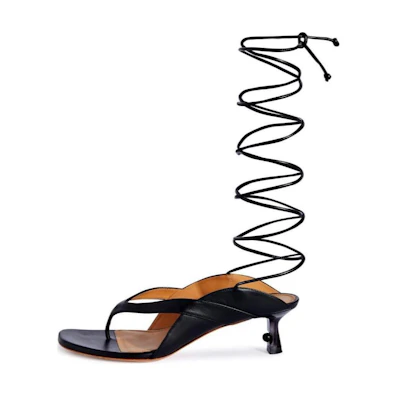 (W) Off-White Roman Sandals 'Black Leather'