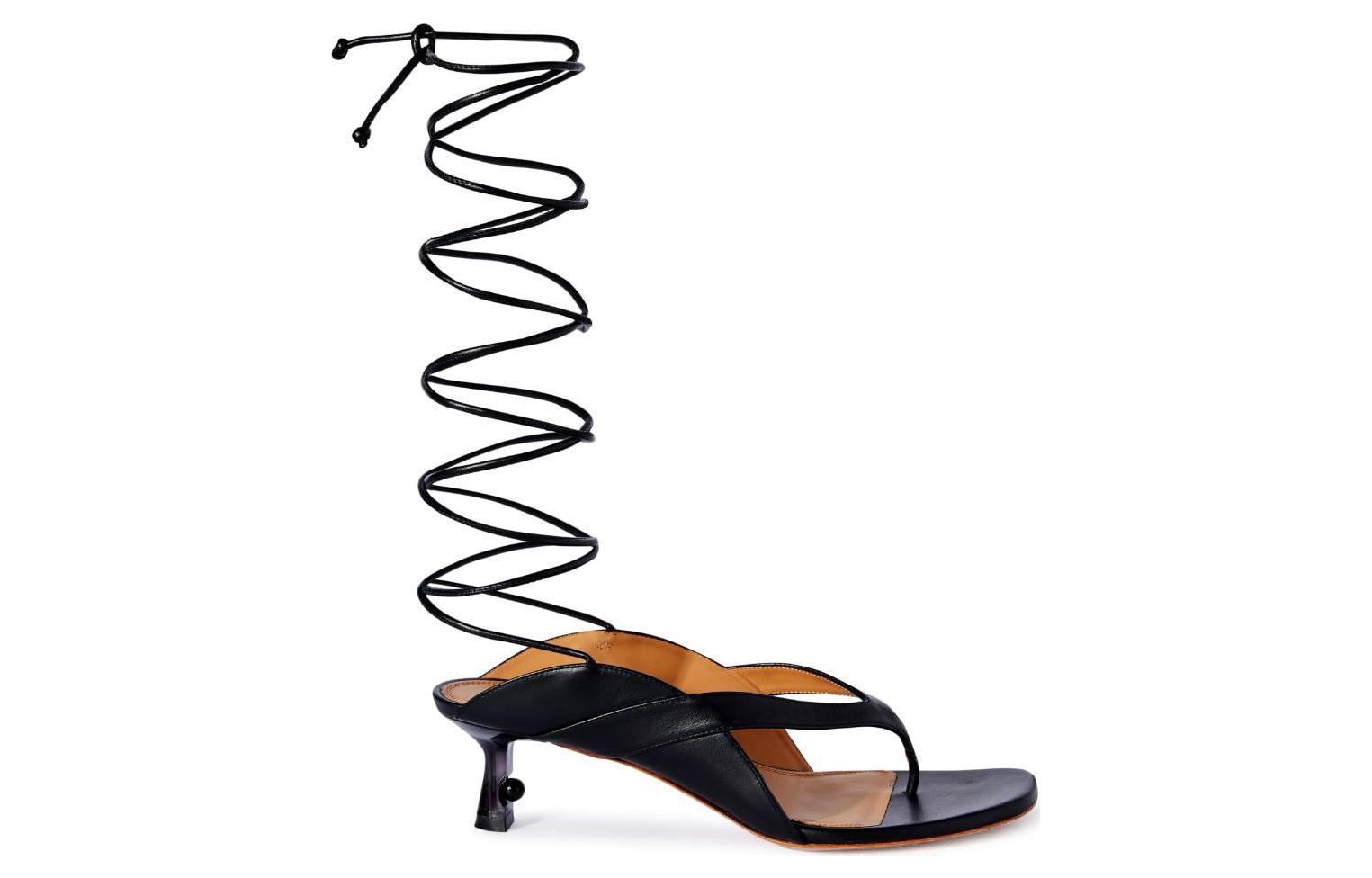 Order (Women) Off-White Roman Sandals 'Black Leather' OWIH057S24LEA0011009