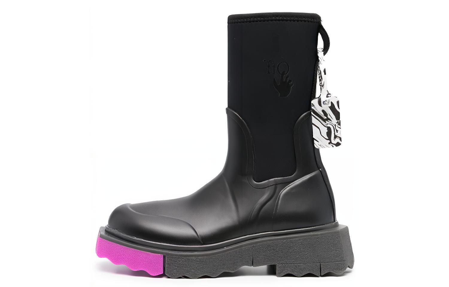 (Women) Off-White Rubber Ankle Rain Boot 'Black' OWIE016S22MAT0011032