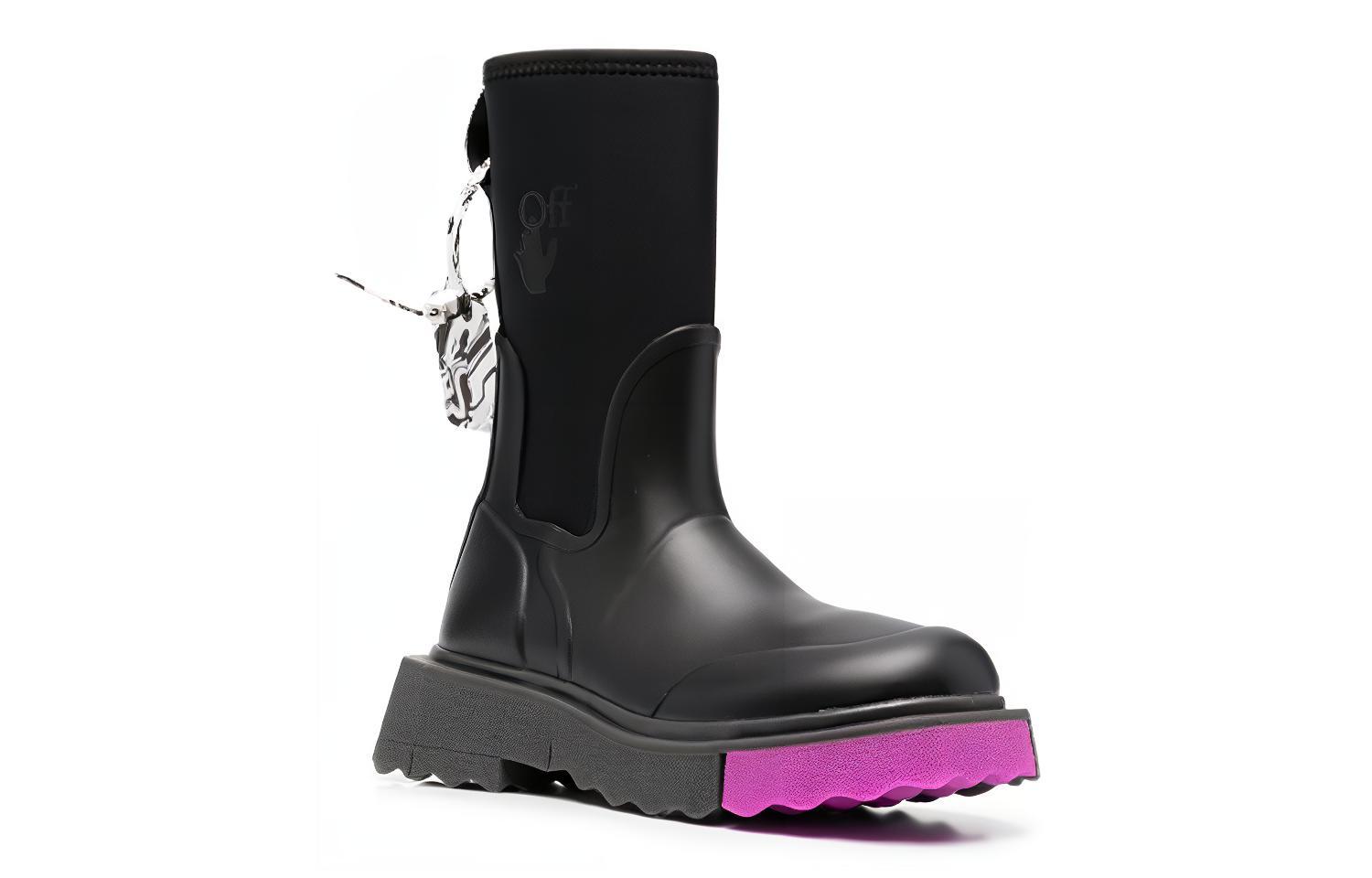 (W) Off-White Rubber Ankle Rain Boot 'Black' 圖 2