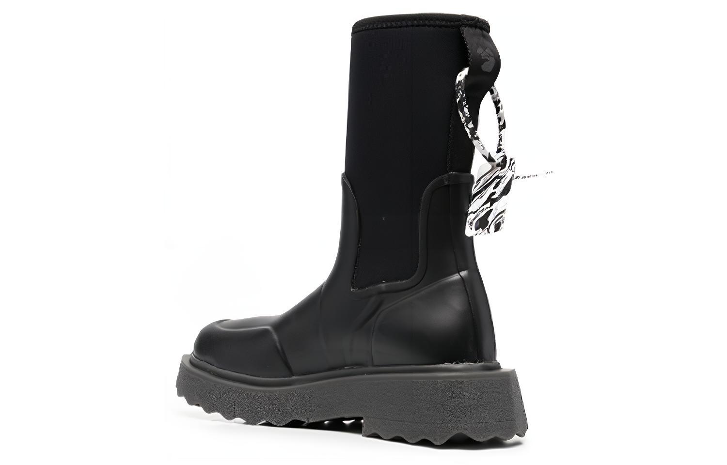 (W) Off-White Rubber Ankle Rain Boot 'Black' 圖 4