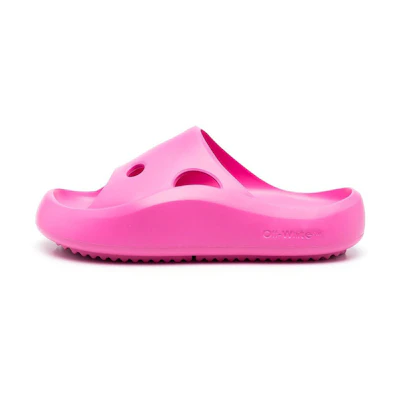 (W) Off-White Rubber Platform Slide 'Pink Fashion'