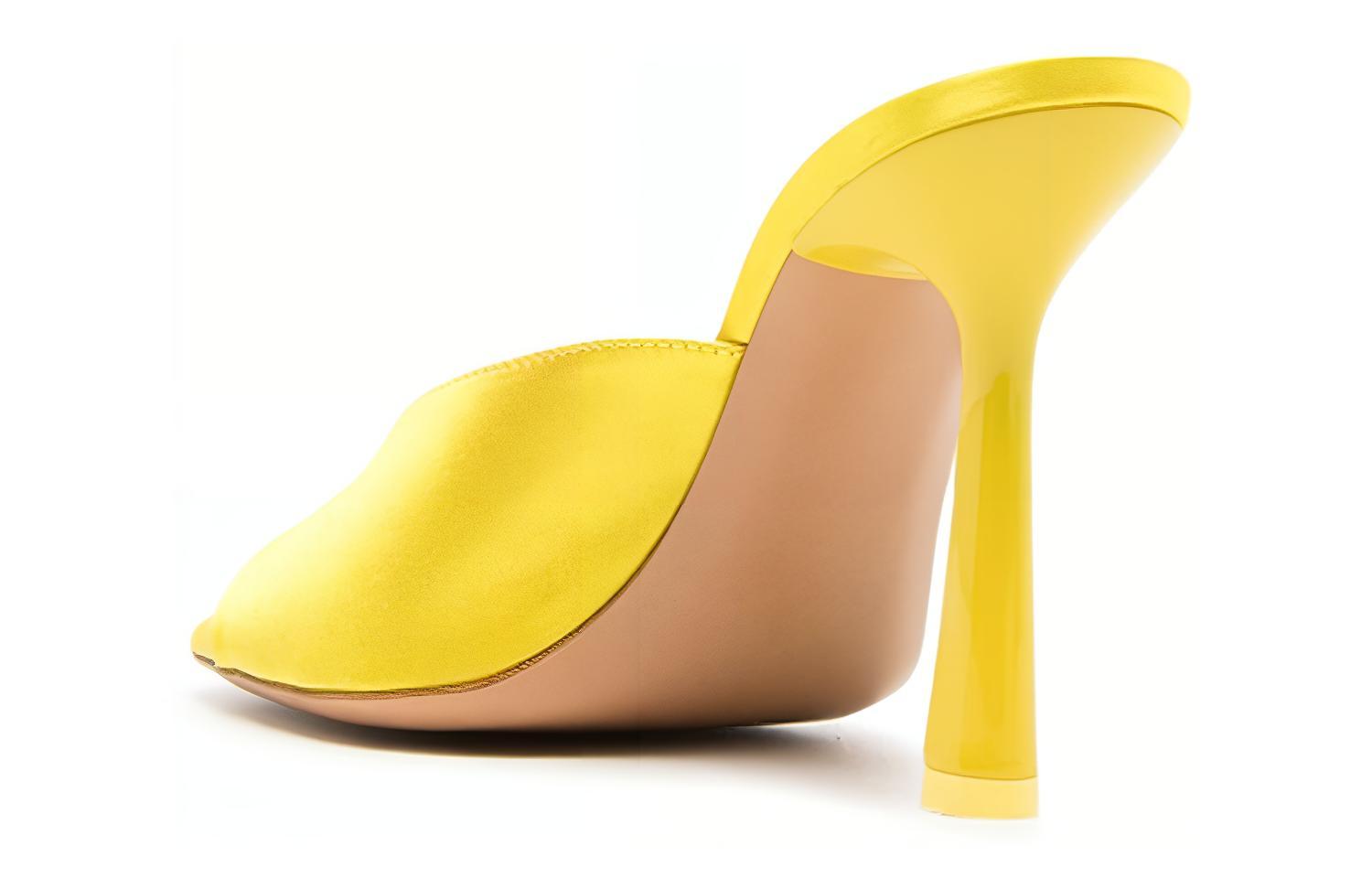 Lookbook (Women) Off-White Satin Mule Heels 'Yellow' OWIJ025S23FAB0021818