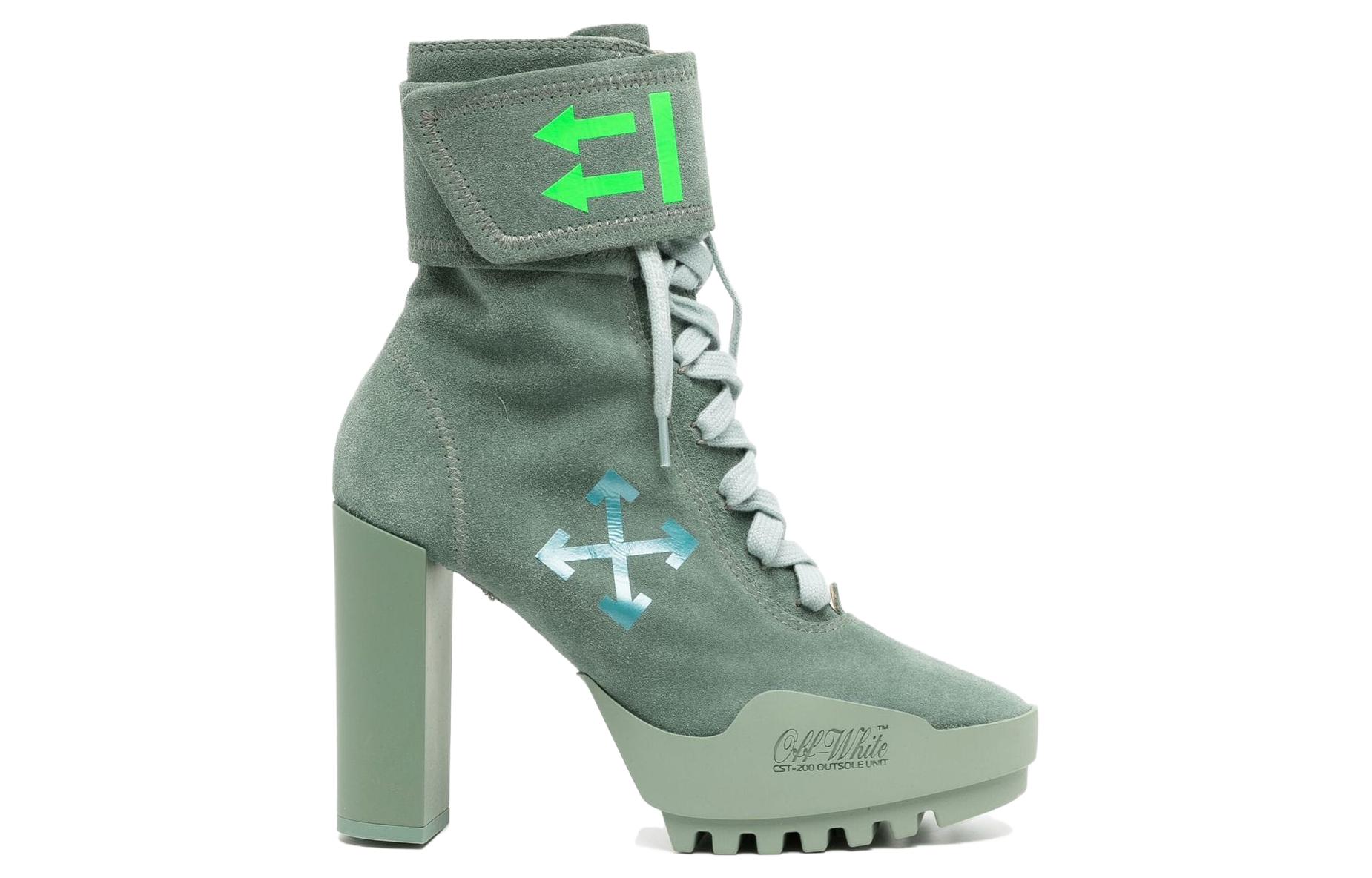 (W) Off-White Short Boots 'Green Velour Print' 圖 2