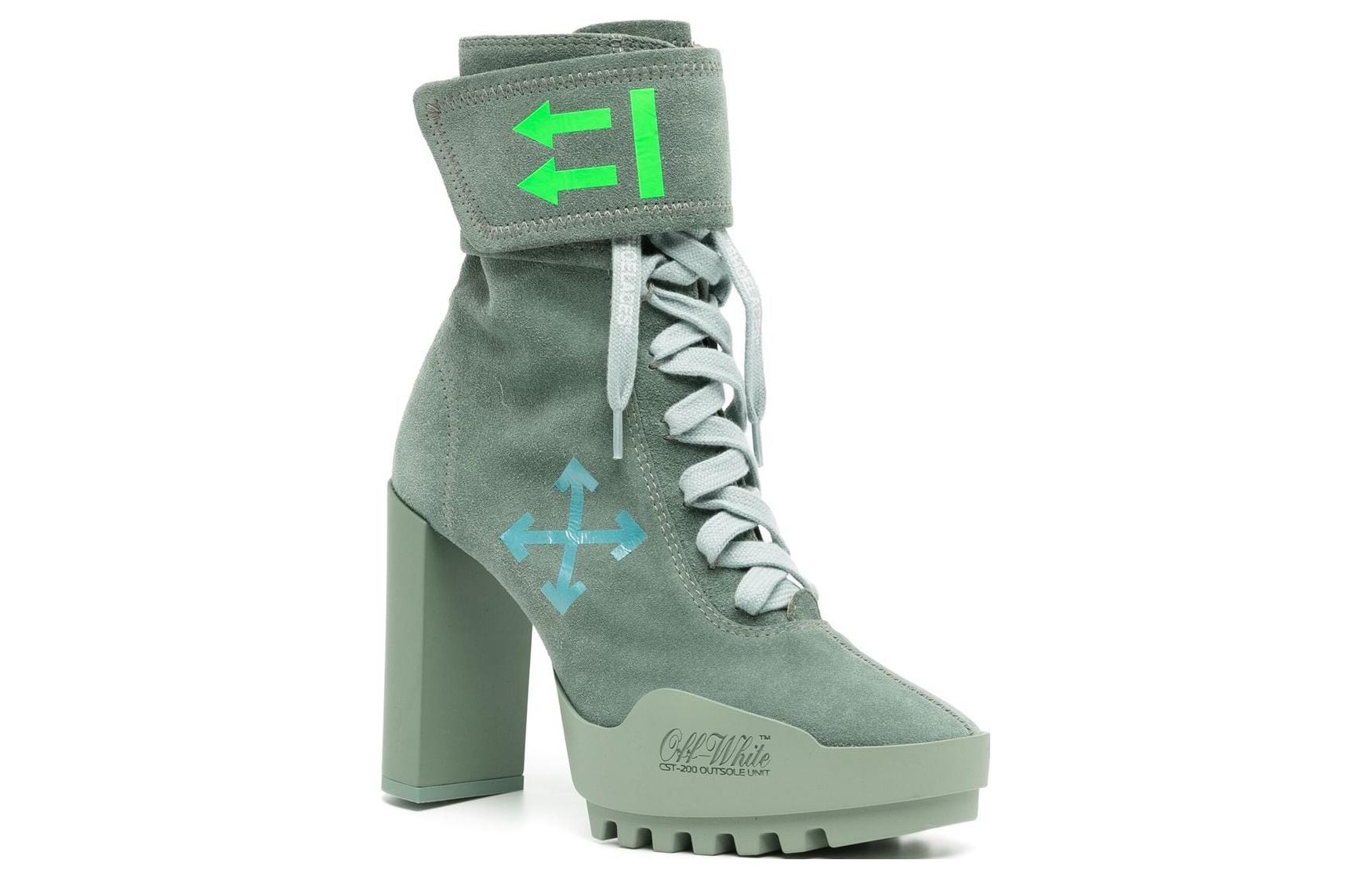 (W) Off-White Short Boots 'Green Velour Print' 圖 3