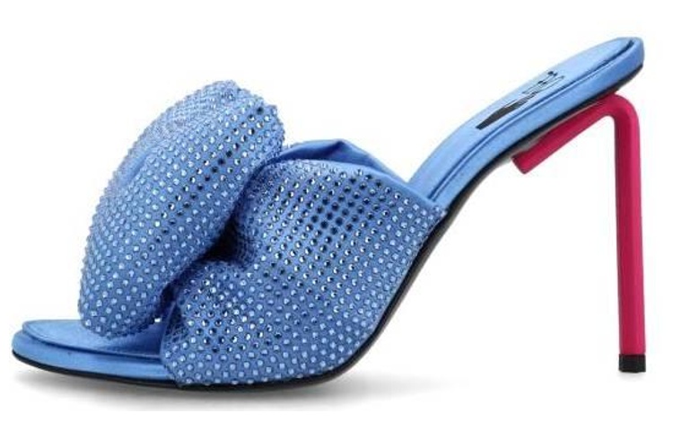 (W) Off-White Slide 'Blue Fashion Sandal'