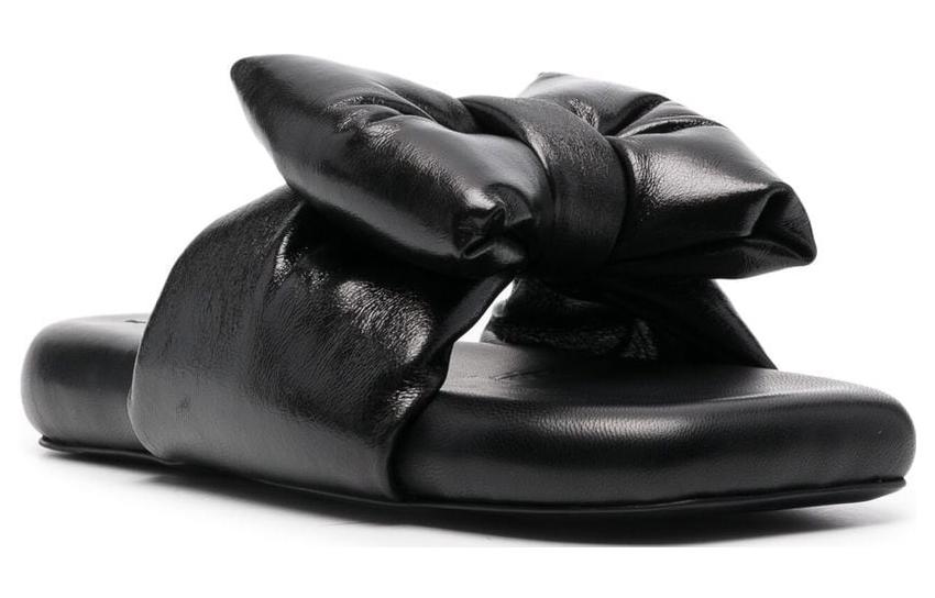 (W) Off-White Slides 'Black Leather' 圖 2