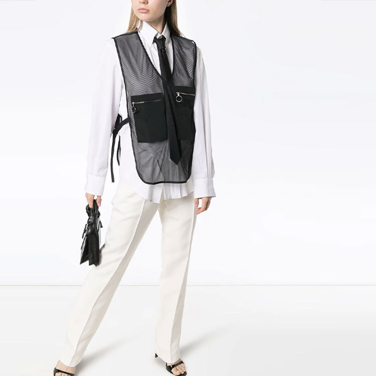 Lookbook (W) OFF-WHITE 黑色V领修身无袖多功能马甲 OWEA209S20FAB0011000