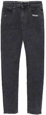 (W) OFF-WHITE 修身牛仔褲帶縫線細節 - 深灰色 OFWJNA00647ADGYX Order (W) OFF-WHITE 修身牛仔褲帶縫線細節 - 深灰色 OFWJNA00647ADGYX