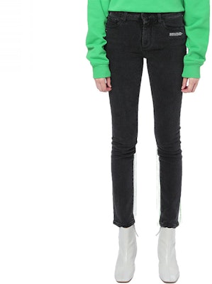 (W) OFF-WHITE 修身牛仔褲帶縫線細節 - 深灰色 OFWJNA00647ADGYX Lookbook (W) OFF-WHITE 修身牛仔褲帶縫線細節 - 深灰色 OFWJNA00647ADGYX