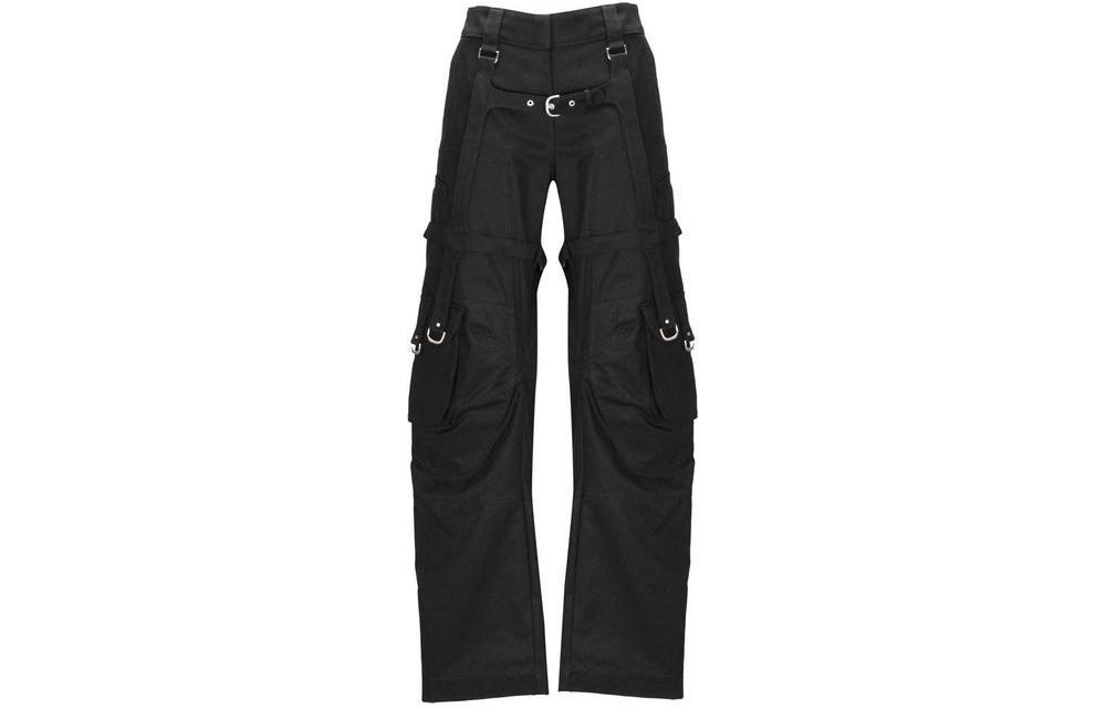 Order (W) OFF-WHITE Seluar Kasual Hitam Wanita Regular Fit Style Lurus OWCF019C99FAB0011000