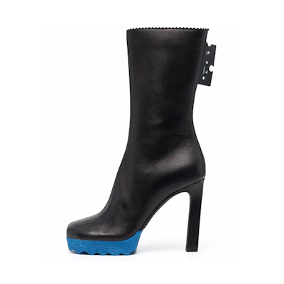 (W) Off-White Sponge Ankle Boot 'Black'