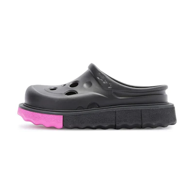 (W) Off-White Sponge Meteor Clog 'Black Fuchsia'