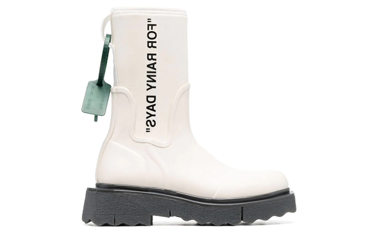 (W) Off-White Sponge Rubber Rain Boot 'For Rainy Days - White' 圖 2