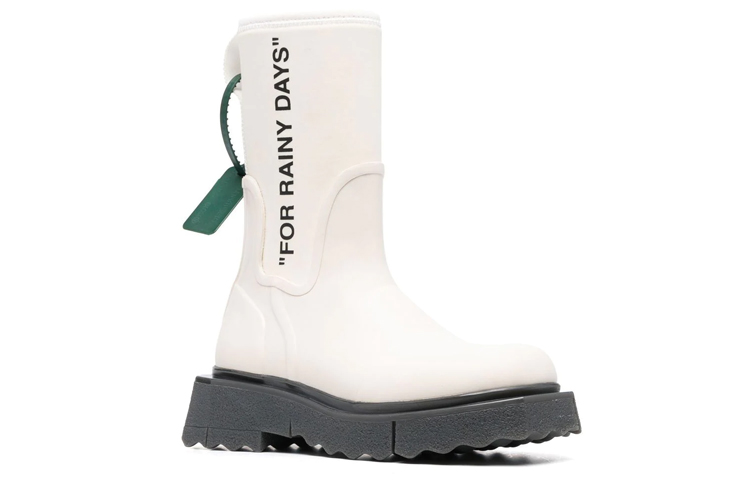 (W) Off-White Sponge Rubber Rain Boot 'For Rainy Days - White' 圖 3