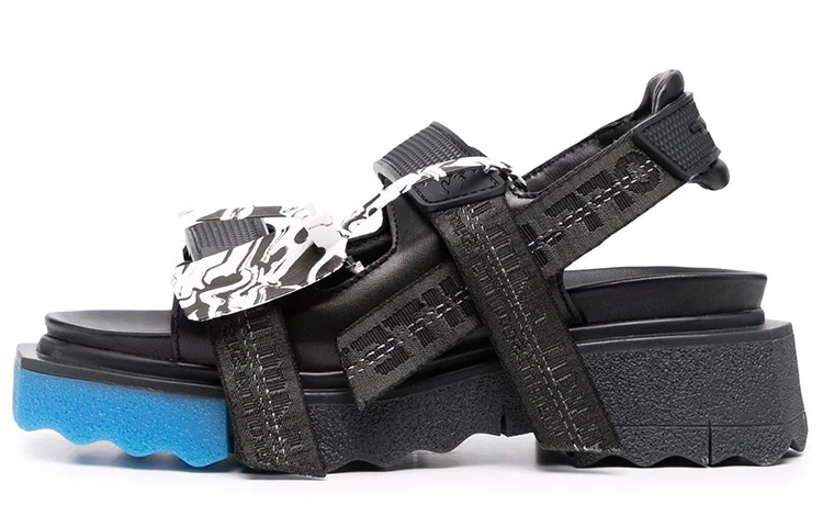 (Women) Off-White Sponge Trek Strap Sandal 'Black Blue' OWIH013F21LEA0011010