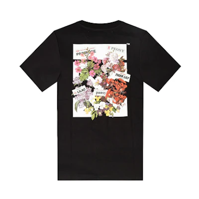 (Women) OFF-WHITE SS19 Floral Arrows Print Oversized T-Shirt Black () OWAA029R187700091088