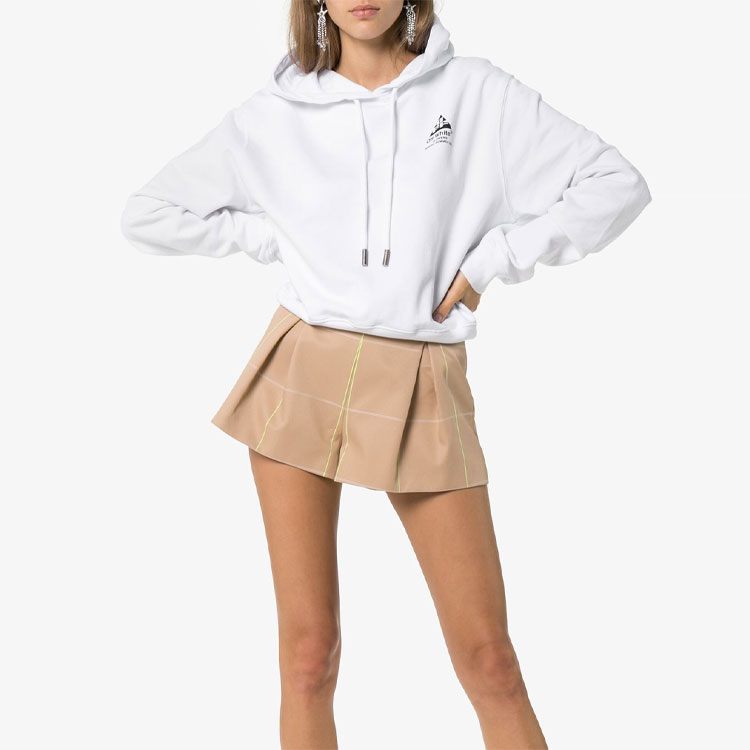 Shop (W) OFF-WHITE SS19 Sweatshirt Wanita Putih dengan Cetak Logo Belakang OWBB016R190030430110