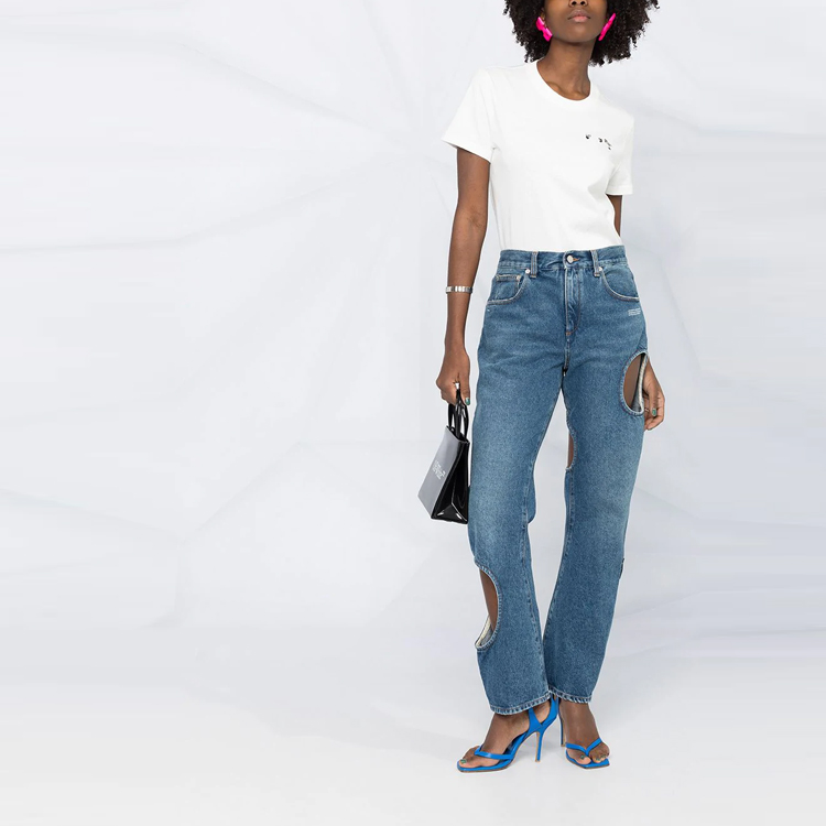 Shop (W) OFF-WHITE SS21 箭頭後背圖案純棉T恤 白色 OWAA049R21JER0010331