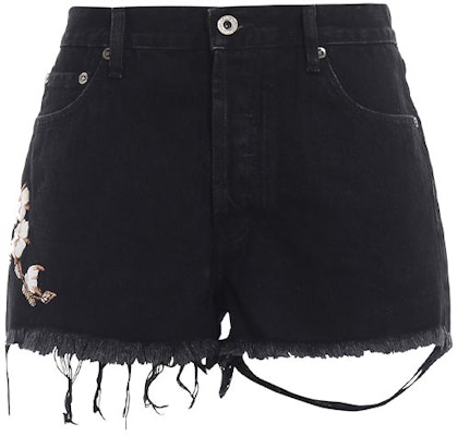 (W) Pantalones cortos vaqueros negros bordados florales OFF-WHITE SS21 ajuste regular OWYC002R197740618601 Order (W) Pantalones cortos vaqueros negros bordados florales OFF-WHITE SS21 ajuste regular OWYC002R197740618601