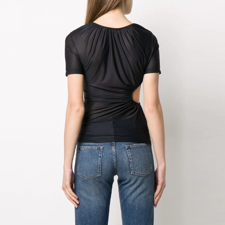 (Women) OFF-WHITE SS21 Logo Cut-Out Pleated Short-Sleeve T-Shirt Women OWAD117S20FAB0011000 圖 5