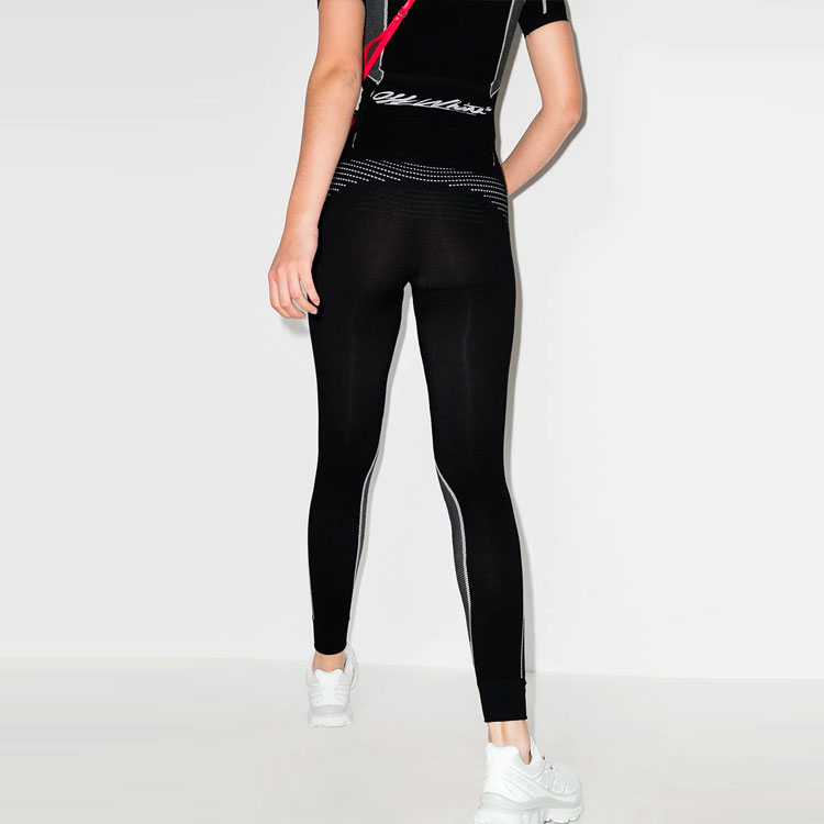Purchase (W) Leggings Negros de Parchwork con Logo OFF-WHITE SS21 para Mujer OWVG020R21KNI0011001