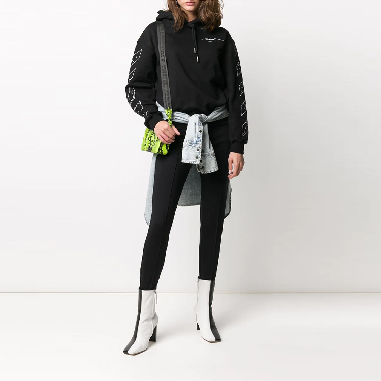 (Women) OFF-WHITE SS21 Pattern Print Oversized Hoodie Black Loose Fit. OWBB032S20FLE0031001 圖 3